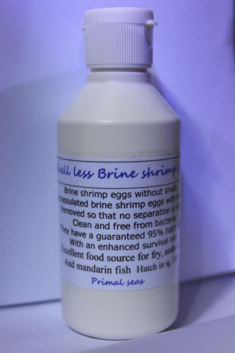 250ml shellless Brine shrimp eggs 95% hatch rate marine fish food (grow your own ) live food